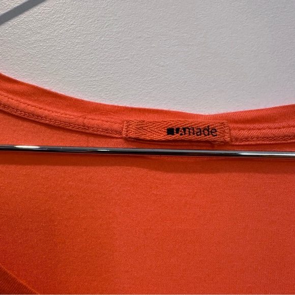 LA Made Long Sleeve Modal Drop Shoulder Top / Coral / S - Picture 9 of 10